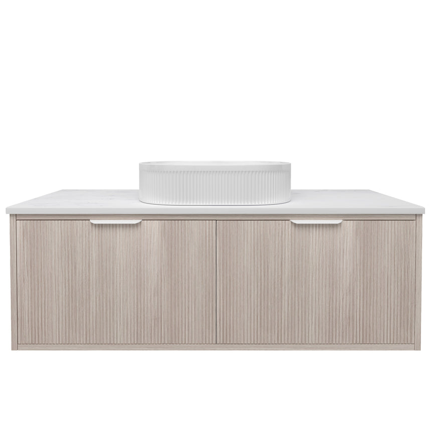 Kliff Fluted Wood Grain Cabinet Coastal Oak
