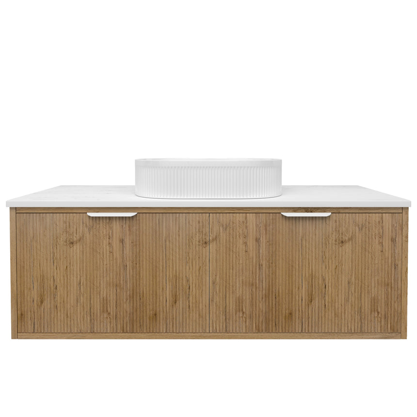 Kliff Fluted Wood Grain Cabinet Prime Oak