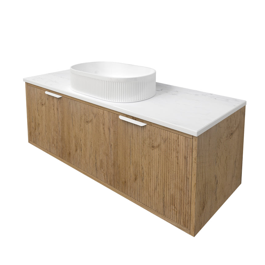 Kliff Fluted Wood Grain Cabinet Prime Oak
