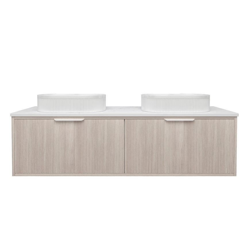 Kliff Fluted Wood Grain Cabinet Coastal Oak