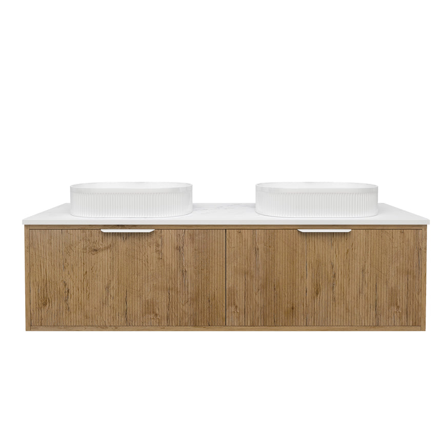 Kliff Fluted Wood Grain Cabinet Prime Oak