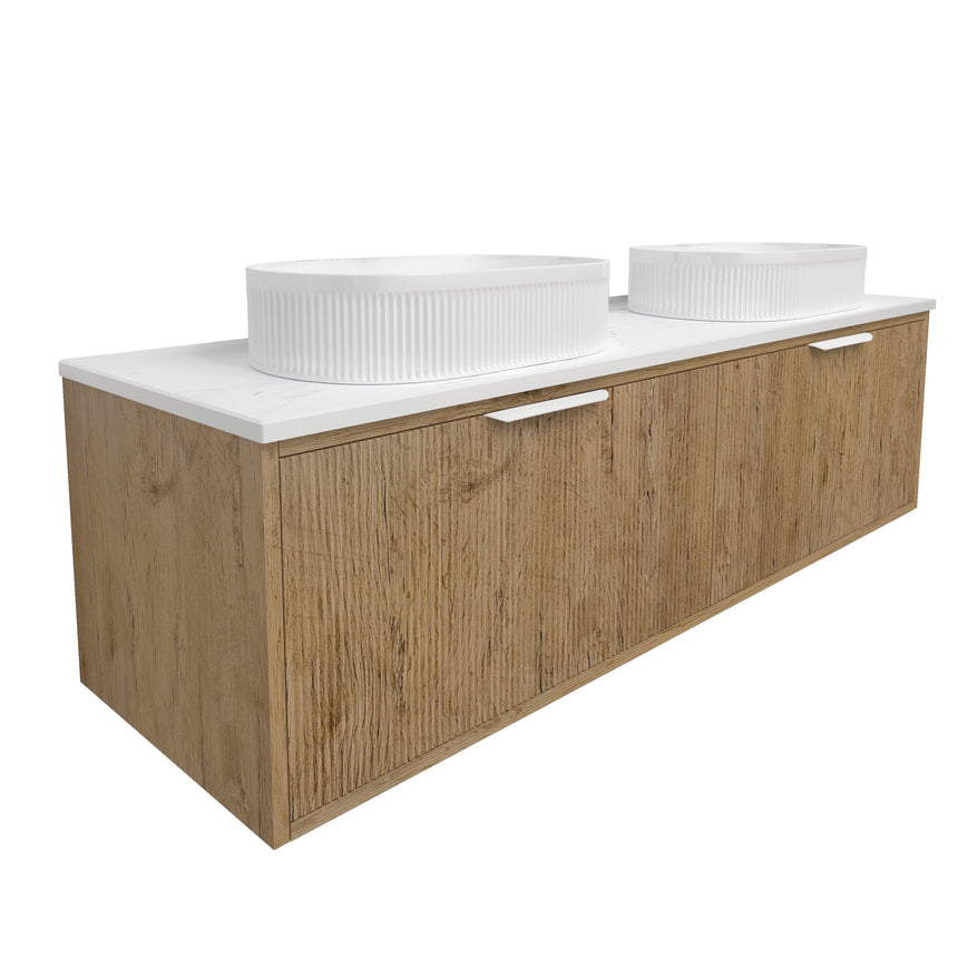 Kliff Fluted Wood Grain Cabinet Prime Oak