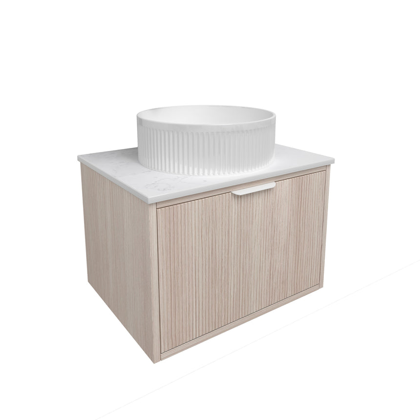 Kliff Fluted Wood Grain Cabinet Coastal Oak