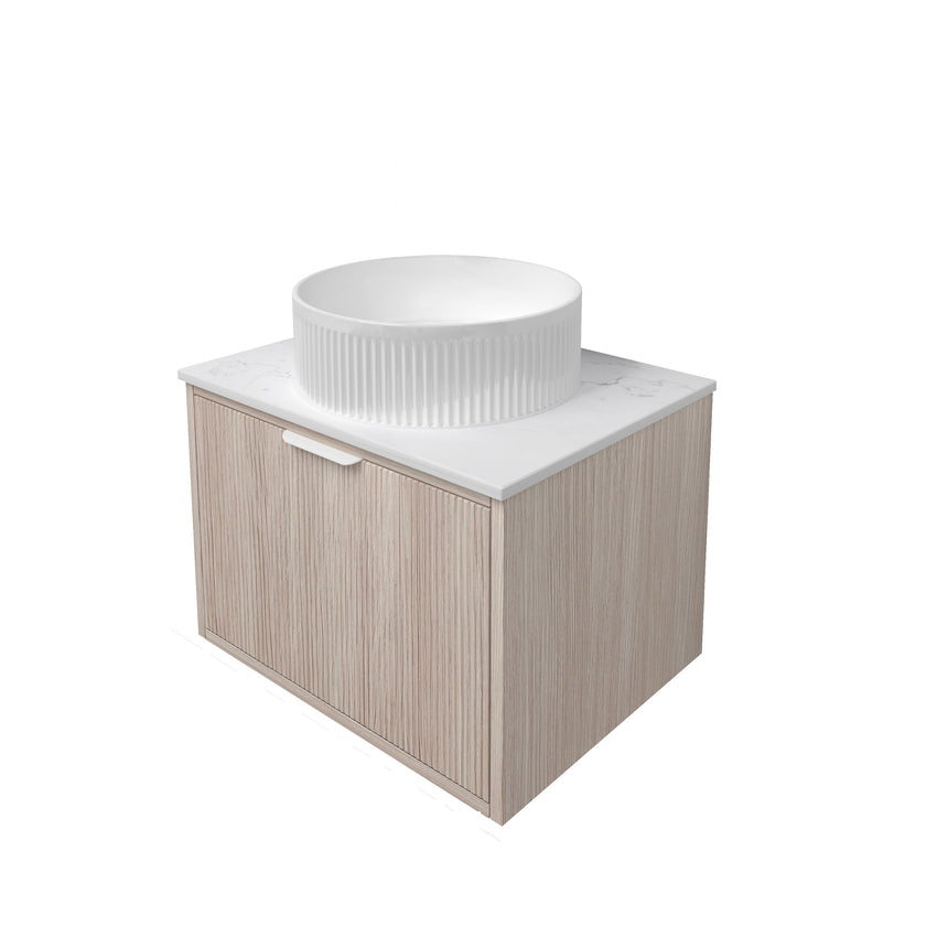 Kliff Fluted Wood Grain Cabinet Coastal Oak