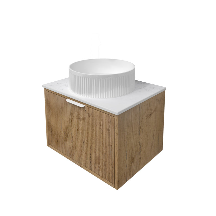 Kliff Fluted Wood Grain Cabinet Prime Oak