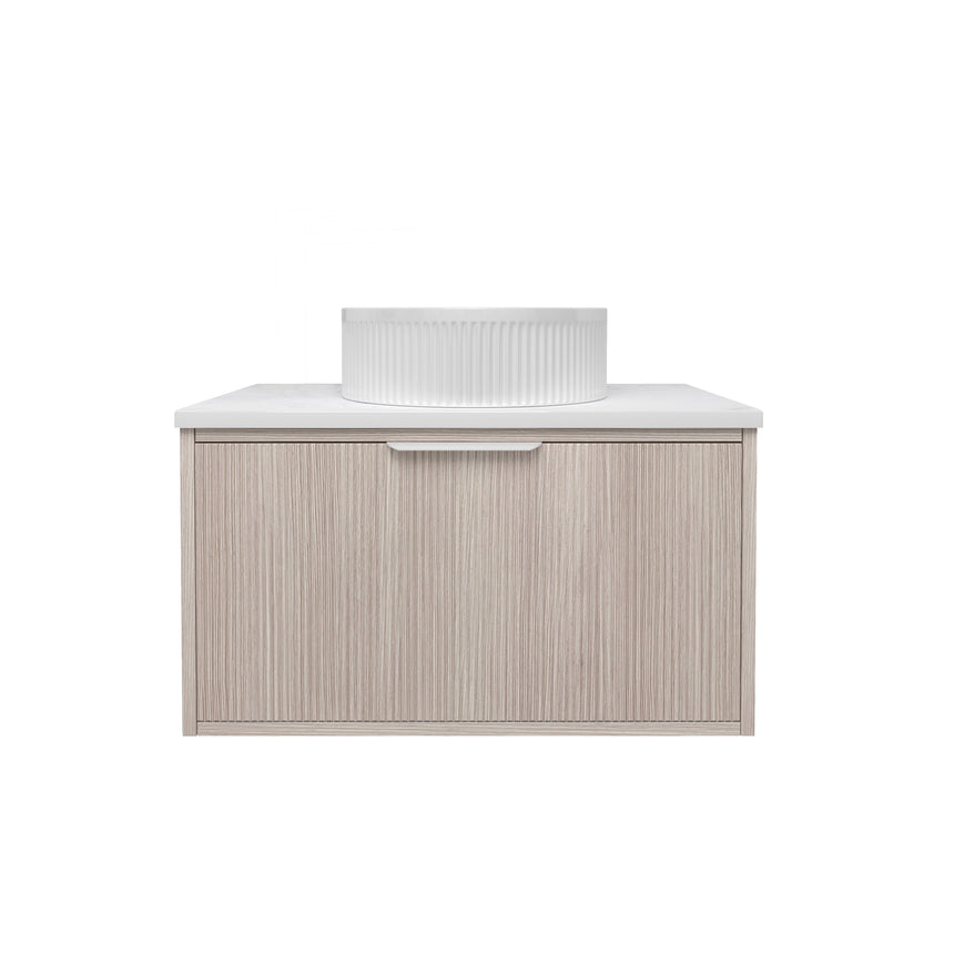 Kliff Fluted Wood Grain Cabinet Coastal Oak