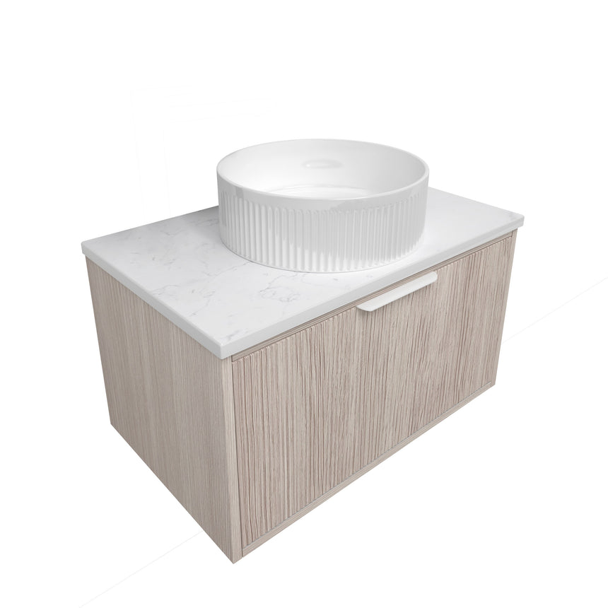 Kliff Fluted Wood Grain Cabinet Coastal Oak