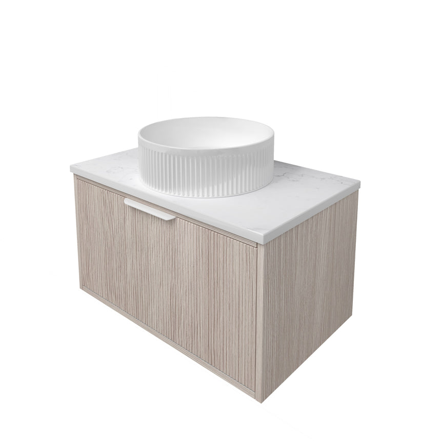 Kliff Fluted Wood Grain Cabinet Coastal Oak