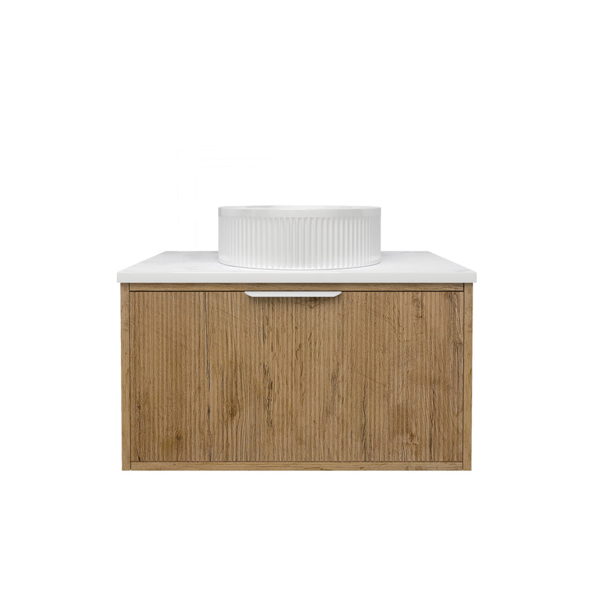 Kliff Fluted Wood Grain Cabinet Prime Oak