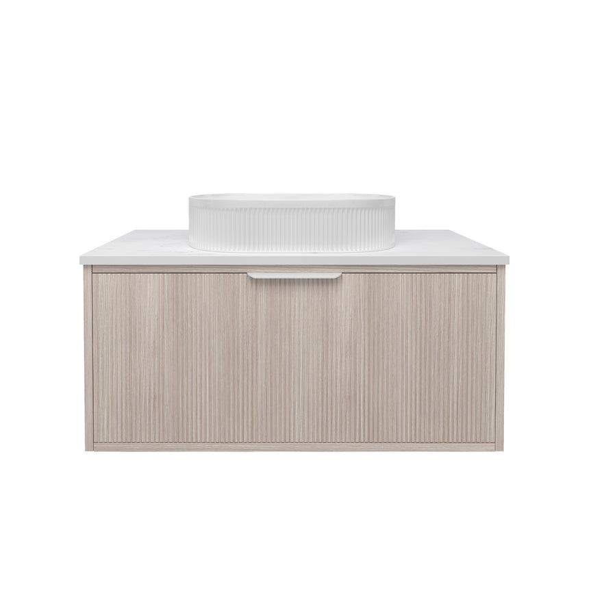 Kliff Fluted Wood Grain Cabinet Coastal Oak