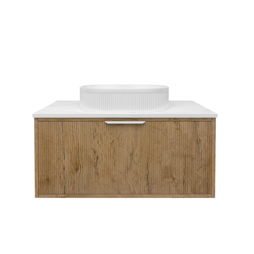 Kliff Fluted Wood Grain Cabinet Prime Oak
