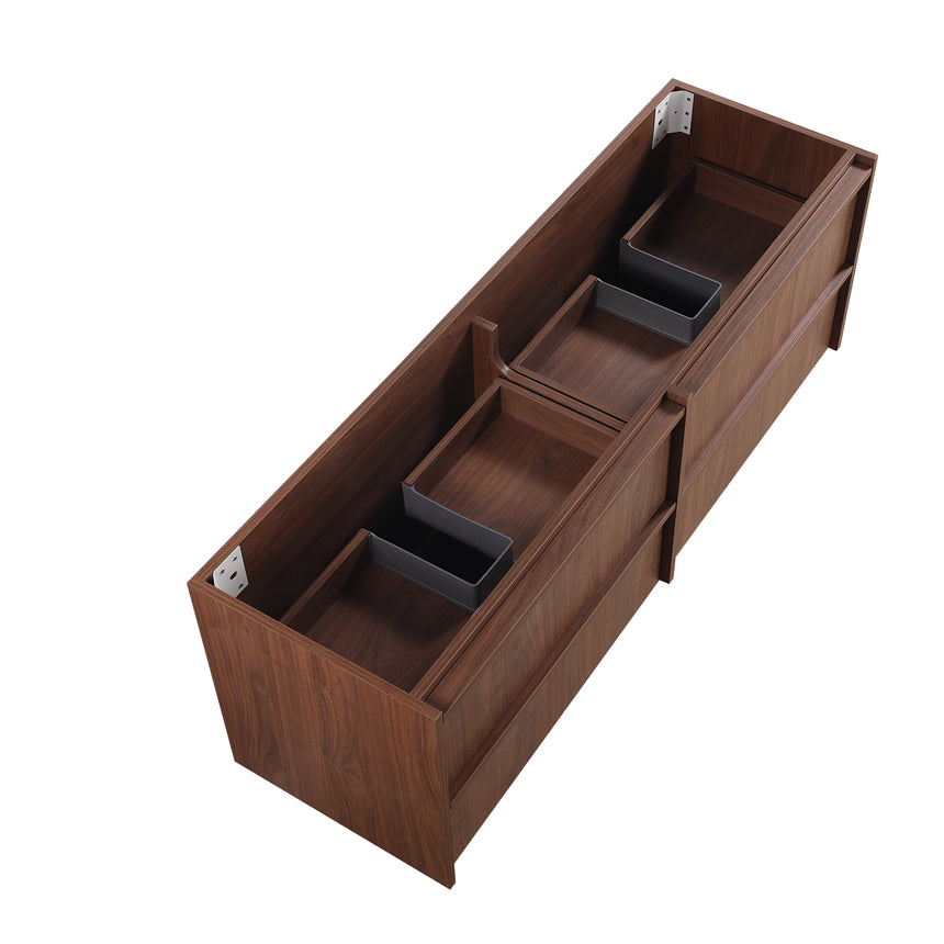 Ridgewood Modern Wall Hung Vanity Mocha Oak