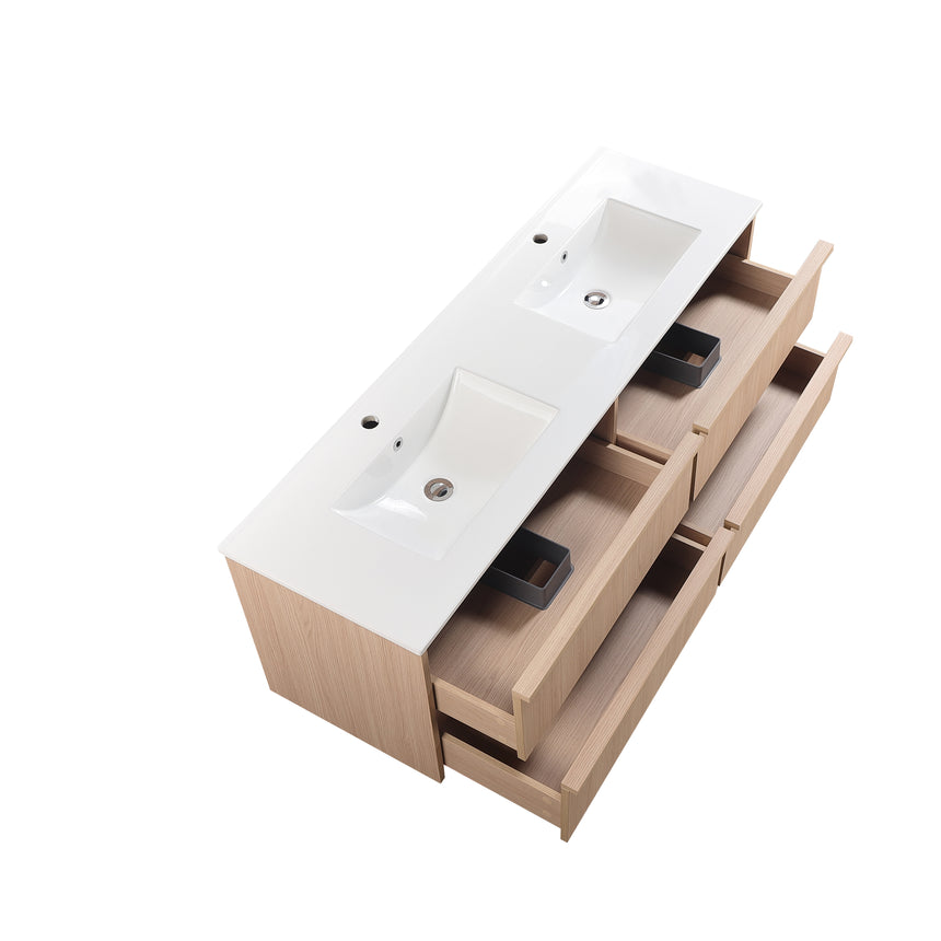 Ridgewood Modern Wall Hung Vanity Sandy Oak