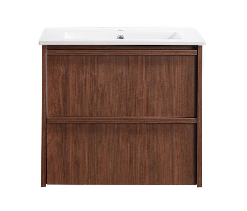 Ridgewood Modern Wall Hung Vanity Mocha Oak