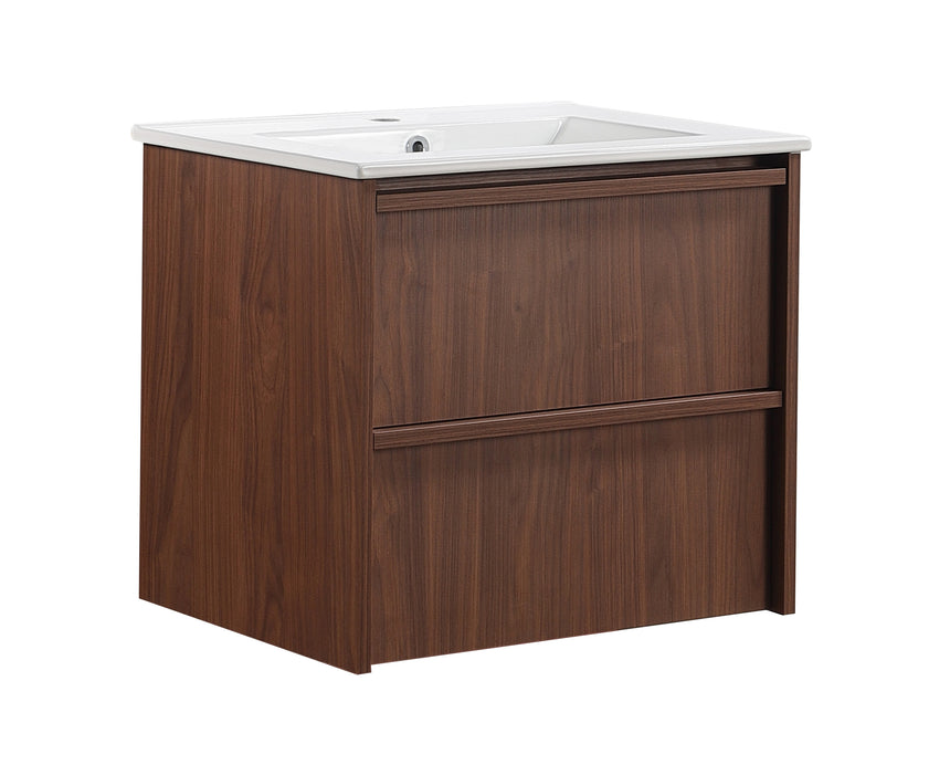 Ridgewood Modern Wall Hung Vanity Mocha Oak