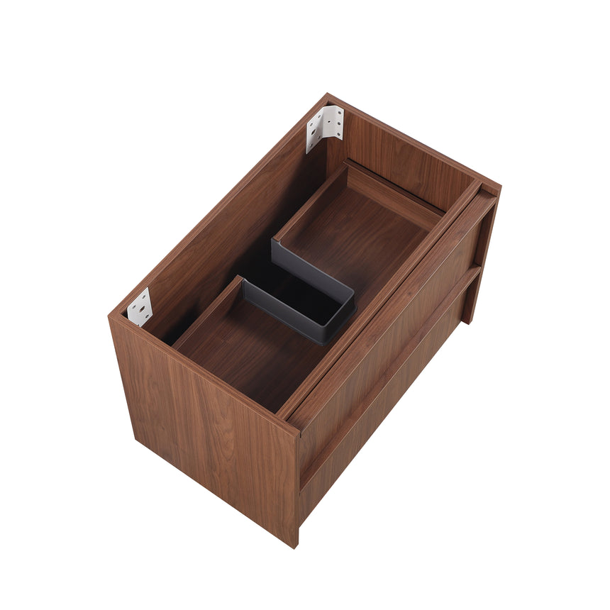 Ridgewood Modern Wall Hung Vanity Mocha Oak