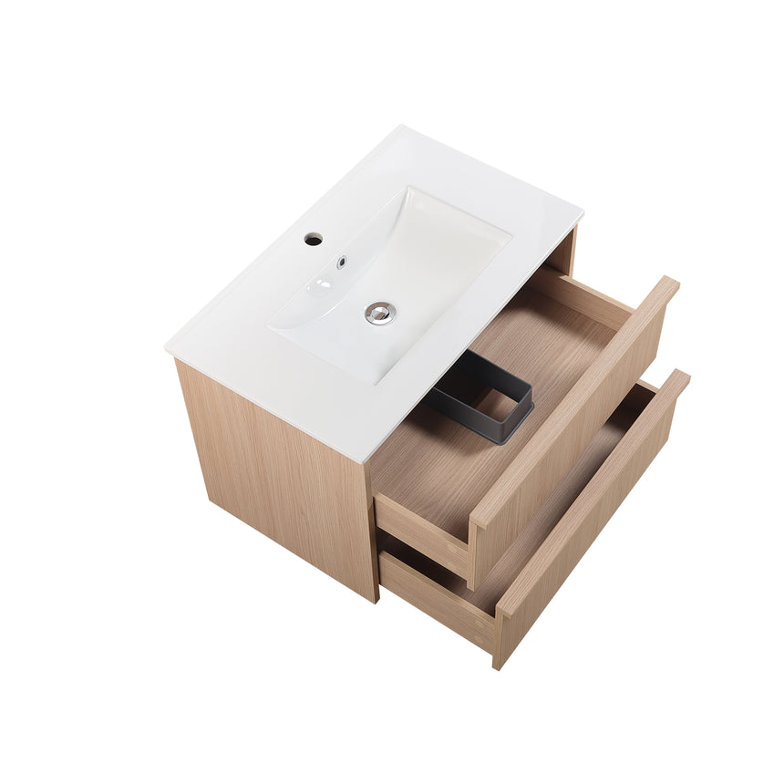 Ridgewood Modern Wall Hung Vanity Sandy Oak