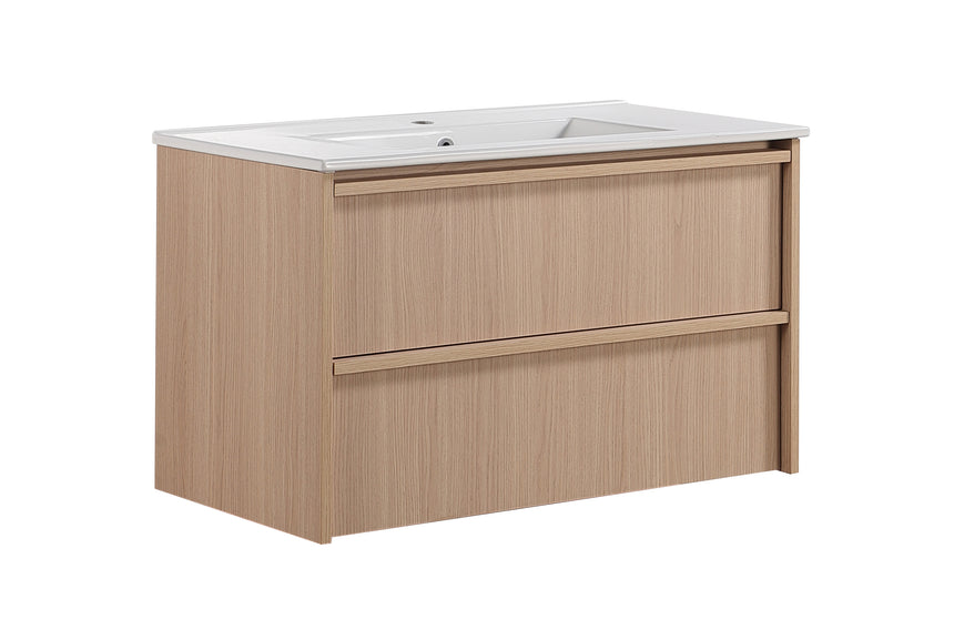 Ridgewood Modern Wall Hung Vanity Sandy Oak