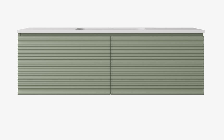 Sedona Fluted Wall Hung Cabinet Olive Green
