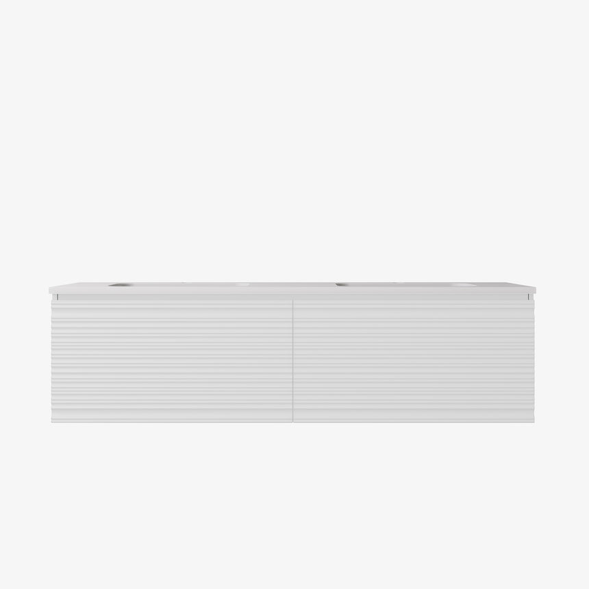 Sedona Fluted Wall Hung Cabinet Matte White