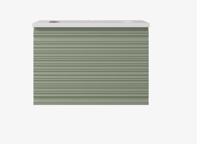 Sedona Fluted Wall Hung Cabinet Olive Green