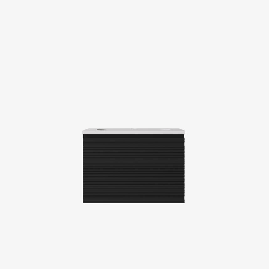Sedona Fluted Wall Hung Cabinet Matte Black