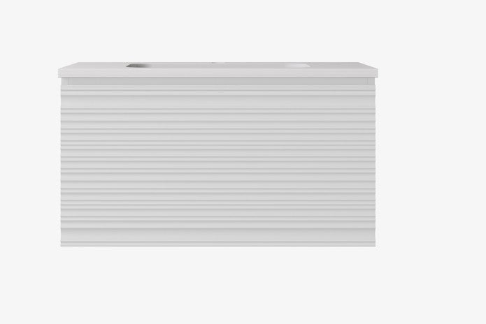 Sedona Fluted Wall Hung Cabinet Matte White