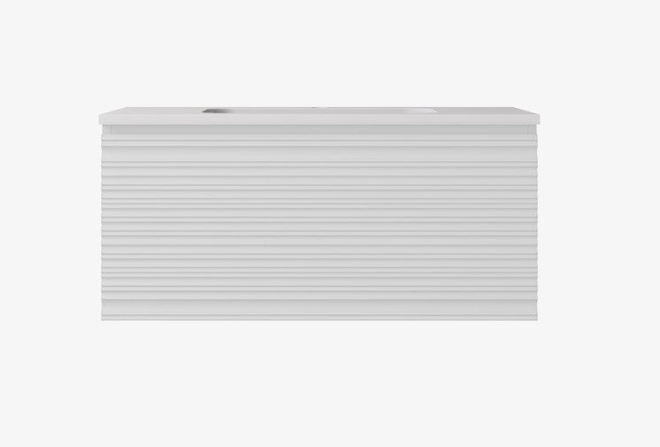 Sedona Fluted Wall Hung Cabinet Matte White