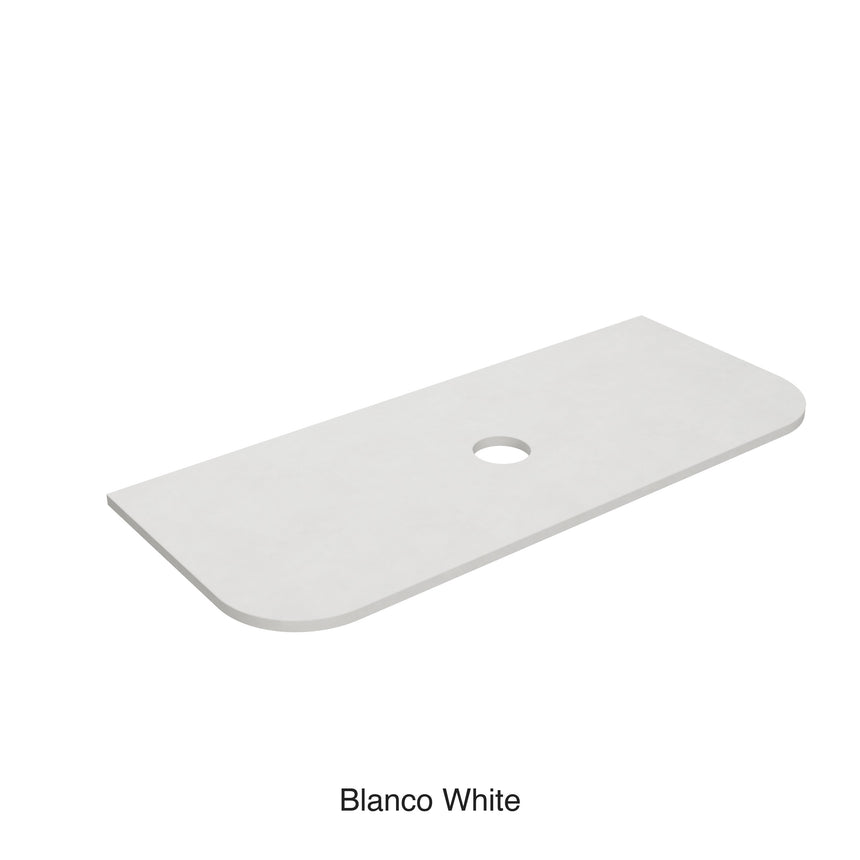 Blanco White Zero Silica Engineer Stone Curve Under Counter Basin 1200mm