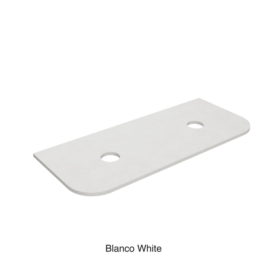 Blanco White Zero Silica Engineer Stone Curve Double Under Counter Basin 1200mm