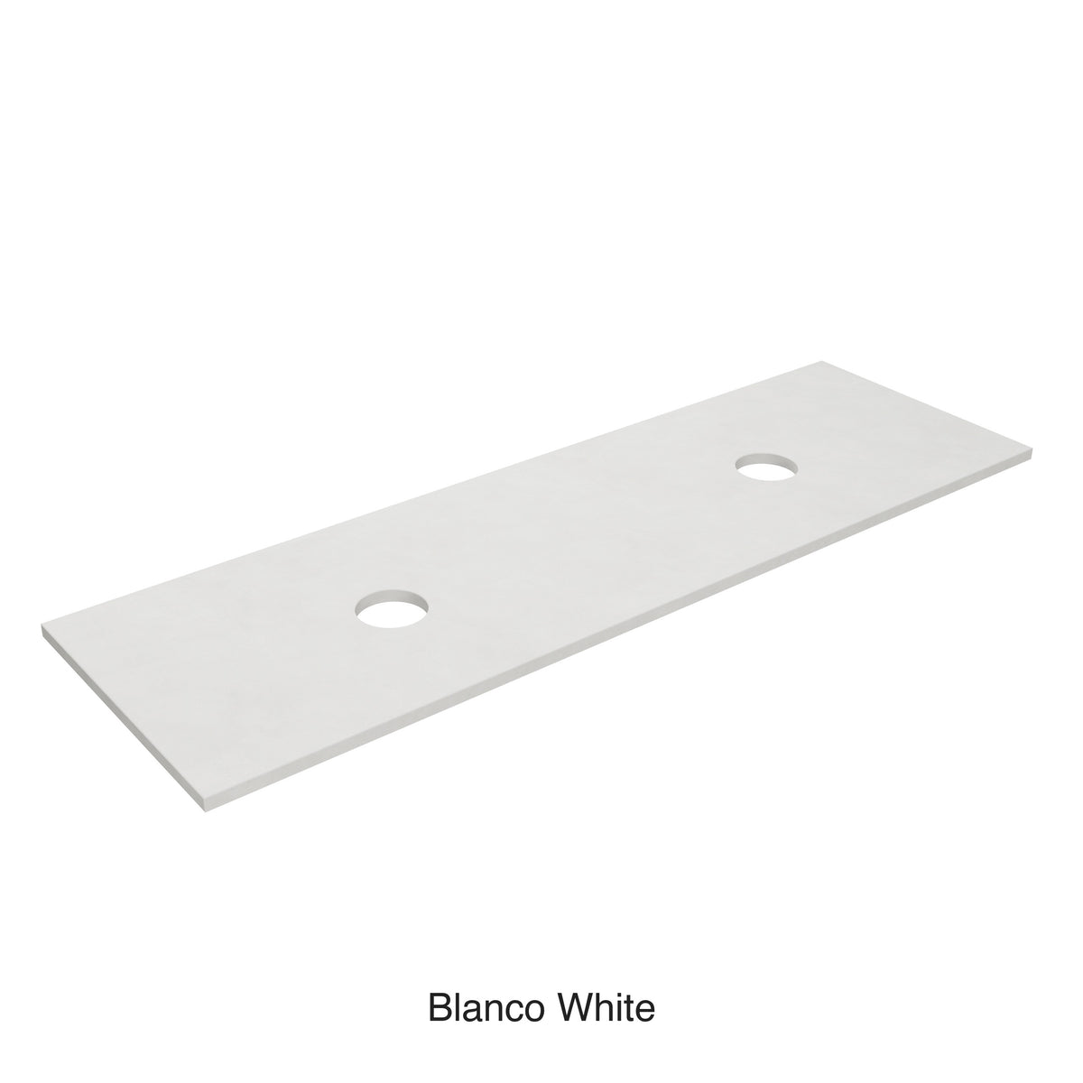 Lukka Blanco White 1505x465mm porcelain vanity top with two under-counter basins by Tilemall