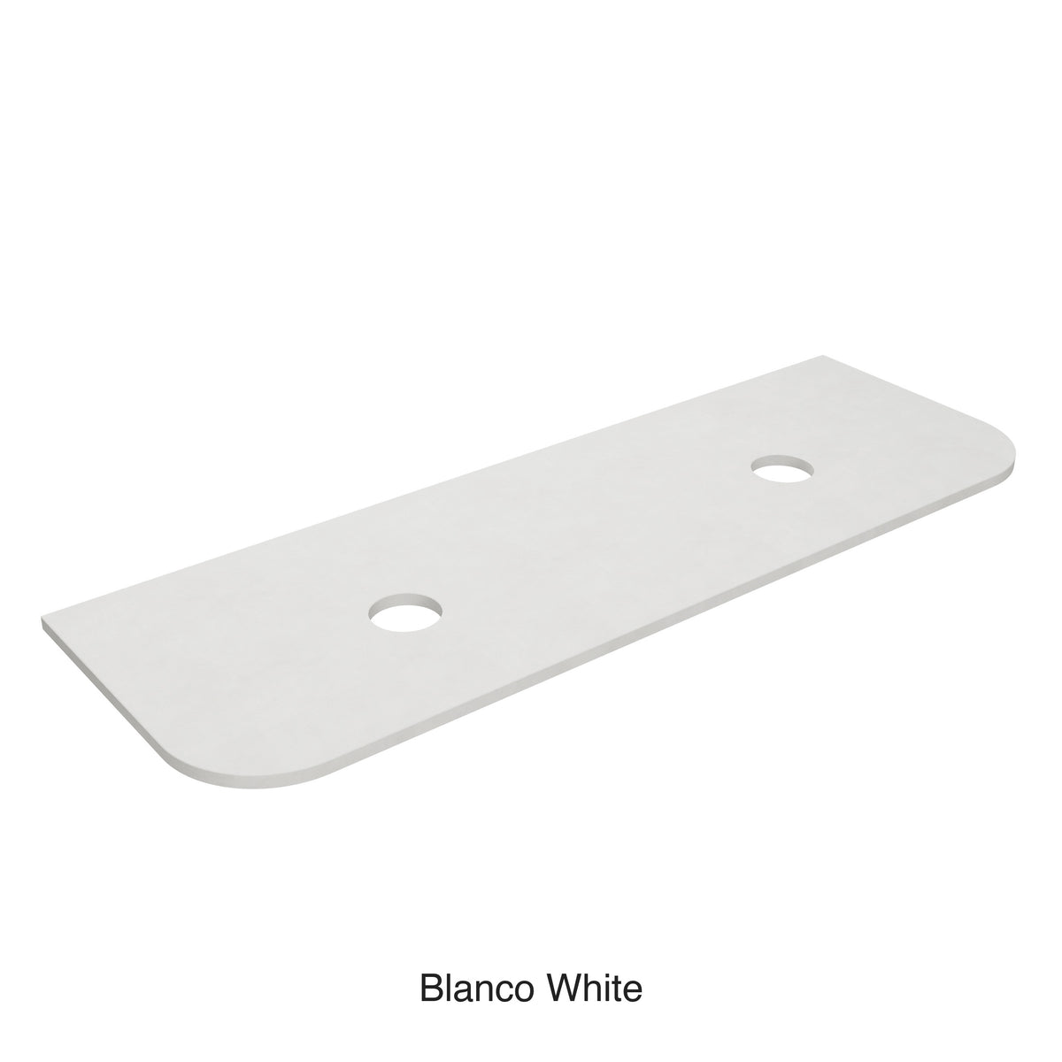 Lukka Blanco White 1505mm engineer stone vanity top in white with curved double under counter basin by Tilemall