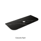 Calacatta Night Zero Silica Engineer Stone Curve Under Counter Basin 1200mm