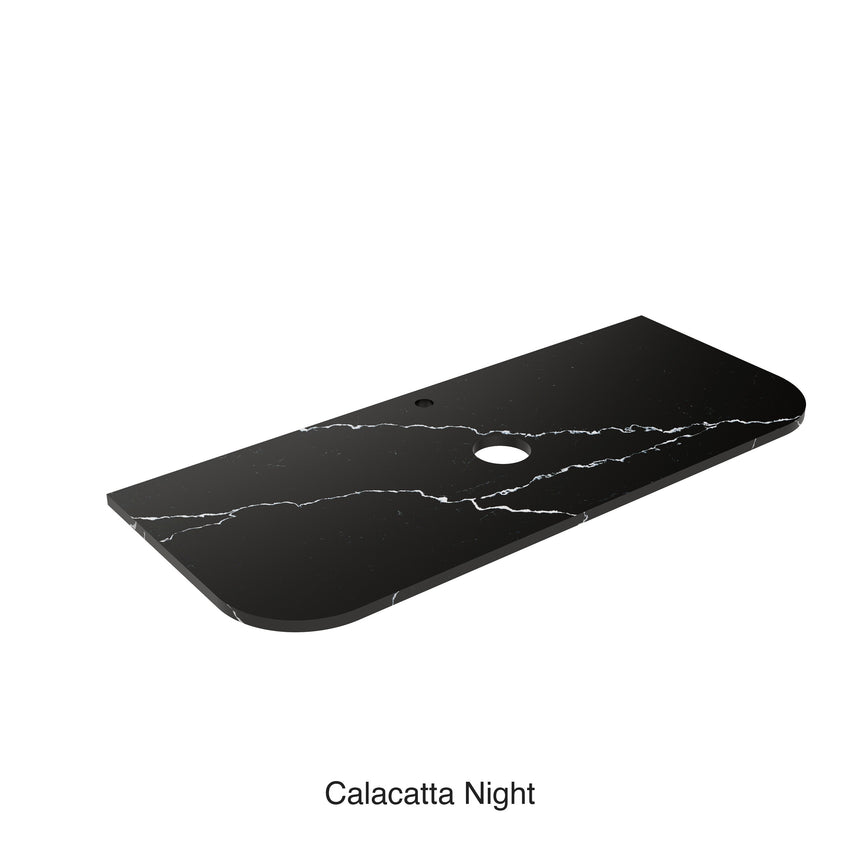 Calacatta Night Zero Silica Engineer Stone Curve Under Counter Basin 1200mm