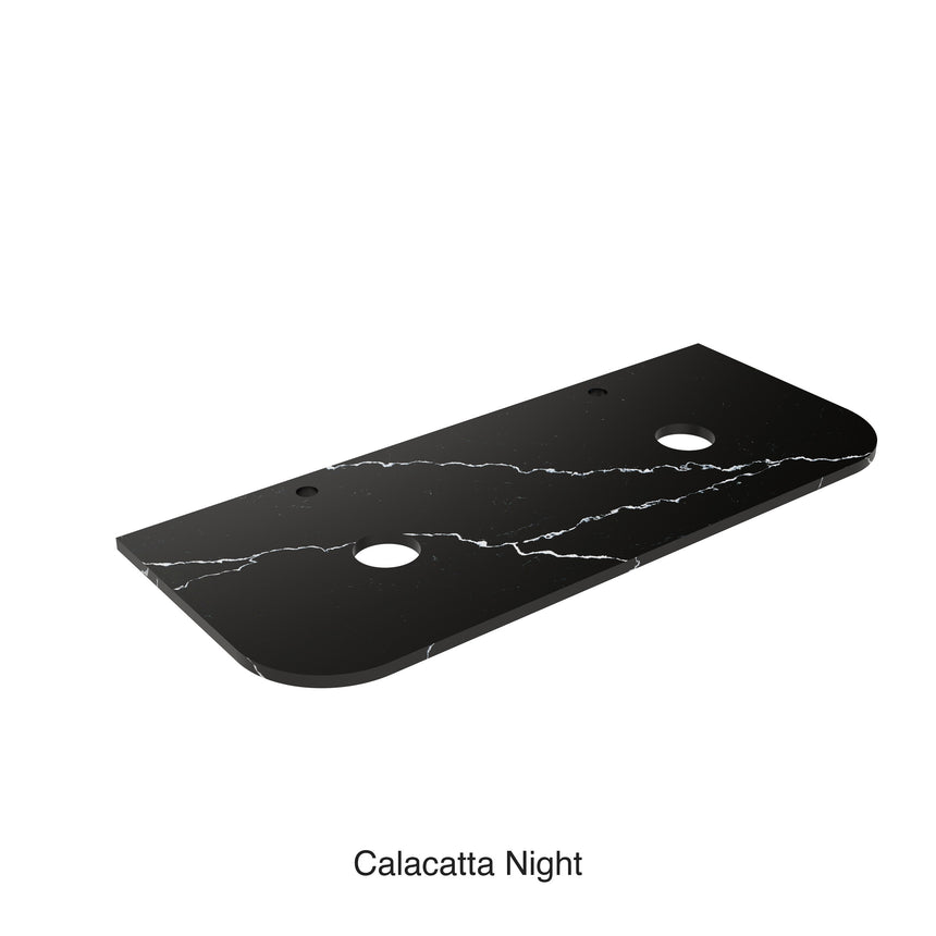 Calacatta Night Zero Silica Engineer Stone Curve Double Under Counter Basin 1200mm