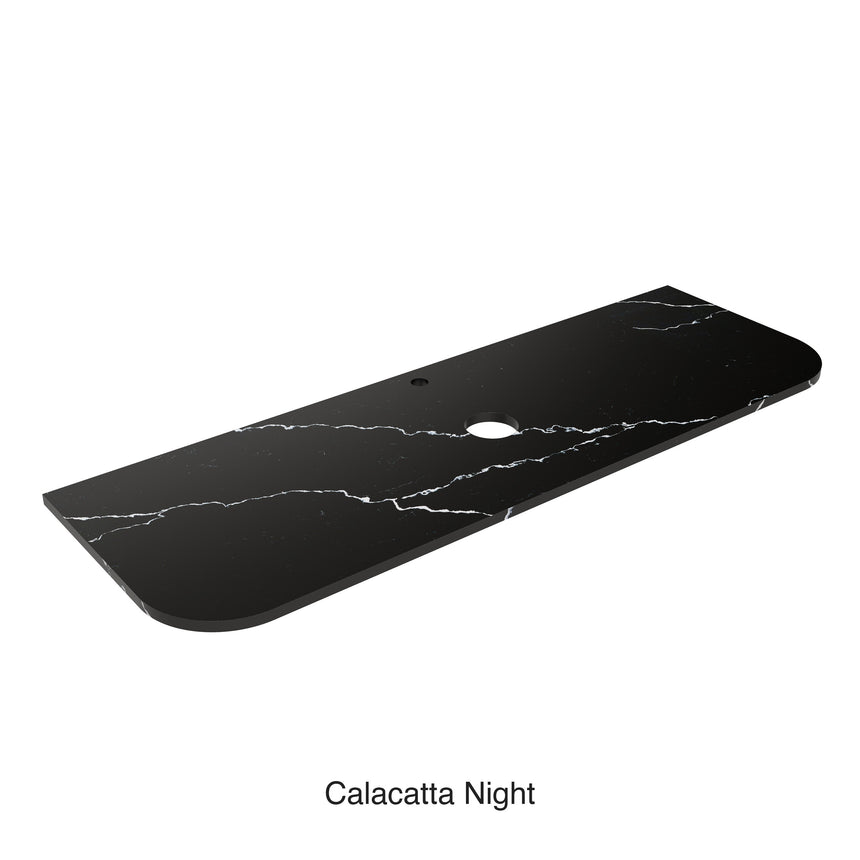 Calacatta Night Zero Silica Engineer Stone Curve Under Counter Basin 1500mm