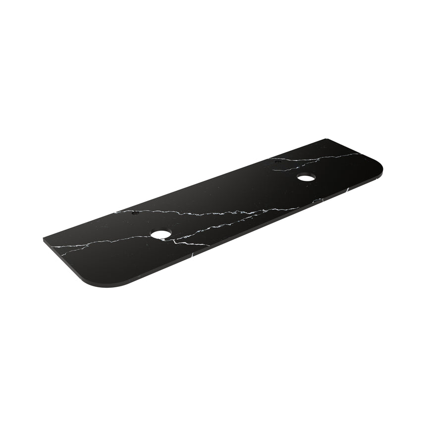 Calacatta Night Zero Silica Engineer Stone Curve Double Under Counter Basin 1800mm