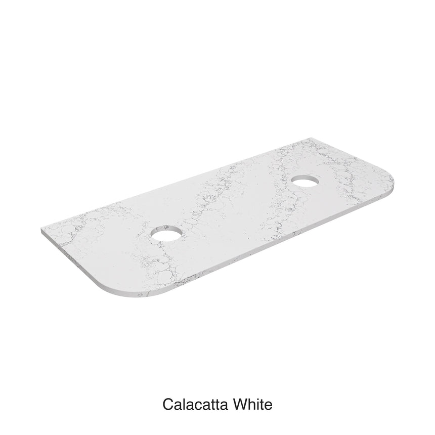 Calacatta White Zero Silica Engineer Stone Curve Double Under Counter Basin 1200mm