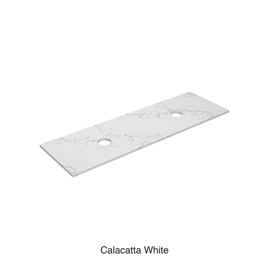 Calacatta White Zero Silica Engineer Stone Double Under Counter Basin 1500mm