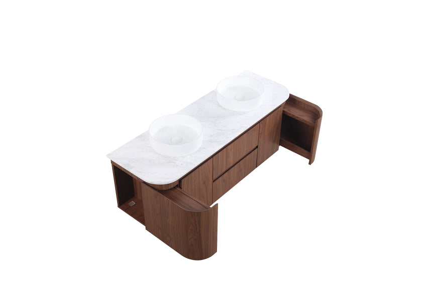 Ravello Wall Hung Vanity Mocha Oak
