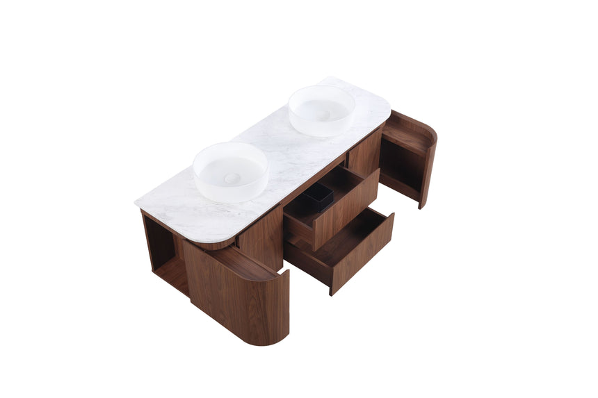Ravello Wall Hung Vanity Mocha Oak