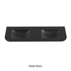 Aruro Solid Surface Stone Basin 12 O'clock Taphole positioned at the back Double Bowl Matte Black 1500mm