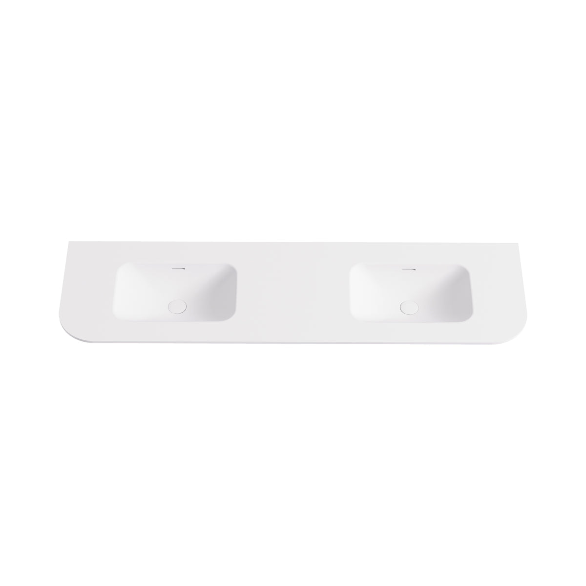 Lukka Counter Basin Top 1805x505mm 1805x505x140mm double bowl matte white porcelain vanity top by Tilemall