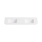 Aruro Solid Surface Stone Basin 12 O'clock Taphole positioned at the back Double Bowl Matte White 1800mm