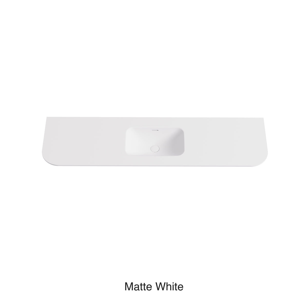 Lukka Counter Basin Top 1805x505mm 1805x505x140mm matte white porcelain vanity with rear taphole by Tilemall