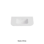 Aruro Solid Surface Stone Basin 12 O'clock Taphole positioned at the back Matte White 900mm