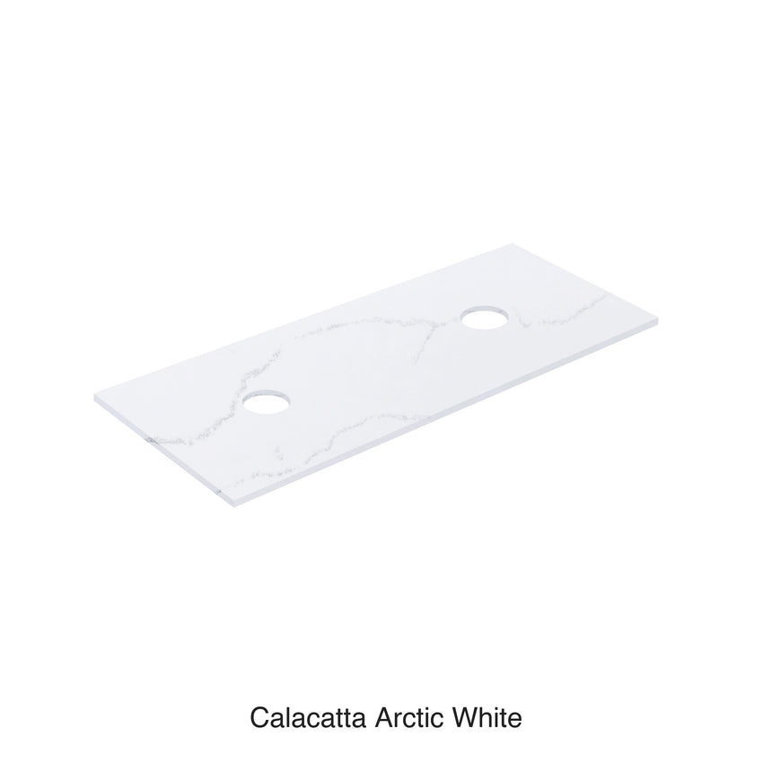 Calacatta Arctic White Solid Surface Stone Top Double Under Counter Basin 1200mm