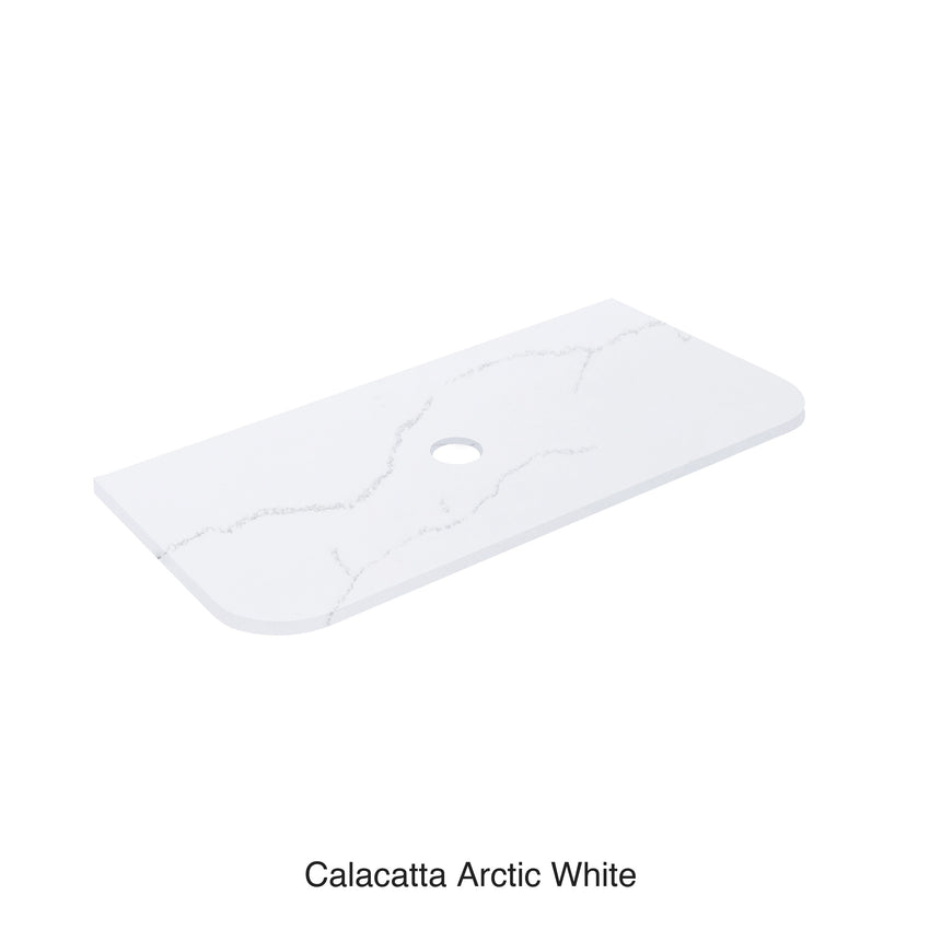 Calacatta Arctic White Curve Solid Surface Stone Top Under Counter Basin 1200mm