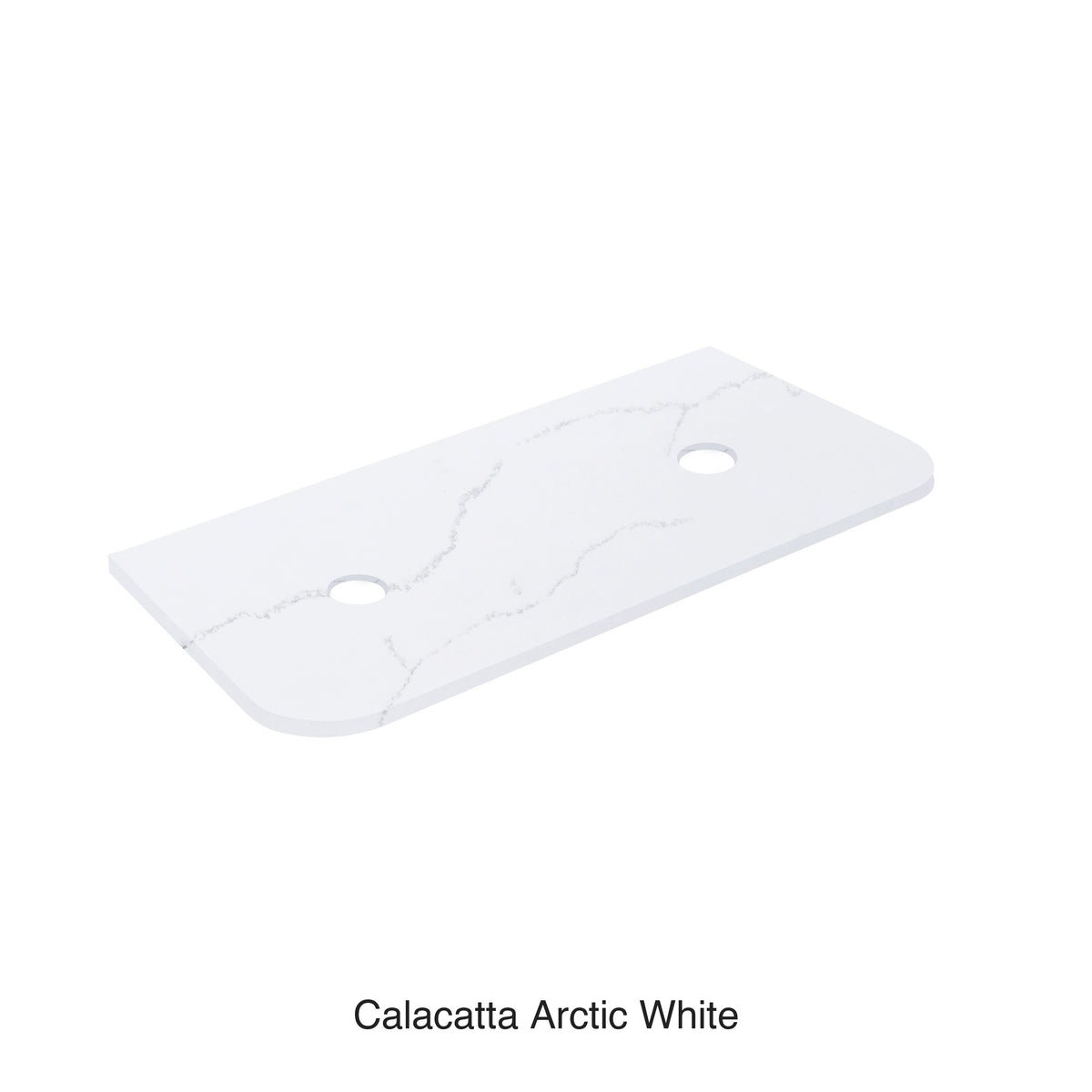 Lukka Calacatta Arctic White Calacatta Arctic White 1205mm porcelain vanity top with dual basin cutouts by Tilemall, white