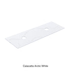 Calacatta Arctic White Solid Surface Stone Top Double Under Counter Basin 1500mm